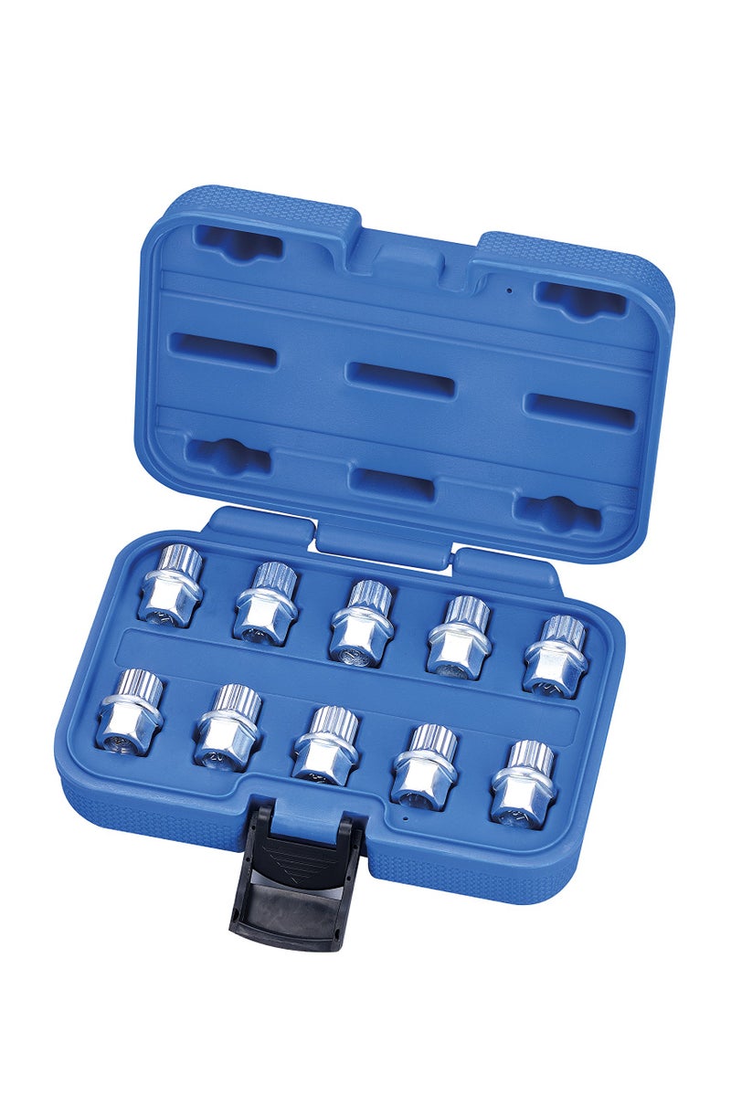 kauplus كوبلس 10 قطع صواميل العجلات، مفتاح قفل العجلات - مجموعة مفتاح قفل العجلات المضاد للسرقة لإزالة صواميل إطارات السيارات - Image 1